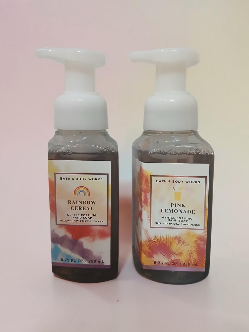 Bath & Body Works Rainbow Cereal & Pink Lemonade Foaming Hand Soaps - White Caps